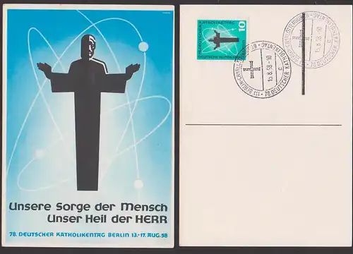 Germany Berlin Gedenkblatt Deutscher Katholikentag SoSt. 13.8.58, Berlin-Charlottenburg 2 Karten
