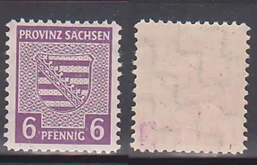 SBZ Provinz Sachsen 69XB ** geprüft 6 Pf. Wappen