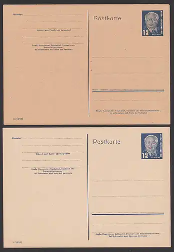 Wilhelm Pieck 2 GA P50/03 * verschiedene Papiere, DDR 12 Pf