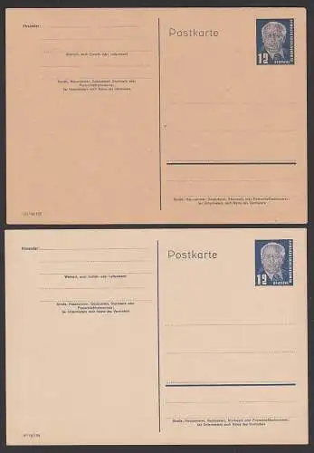Wilhelm Pieck 2 GA P50/03 * verschiedene Papiere, DDR 12 Pf