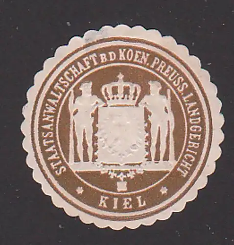 KIEL Siegelmarke Staatsanwaltschaft b.d. koeniglich preussisches Landgericht Wappen