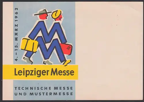 Leipzig Leipziger Messe Technische Messe und Mustermesse 4.- 13. März 1962 Werbeaufkleber o. Gummi