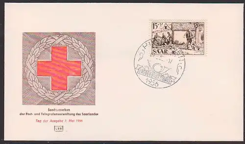 Hilbringen SoSt. Saarland FDC Post- und Telegrafenverwaltung Rotes Kreuz