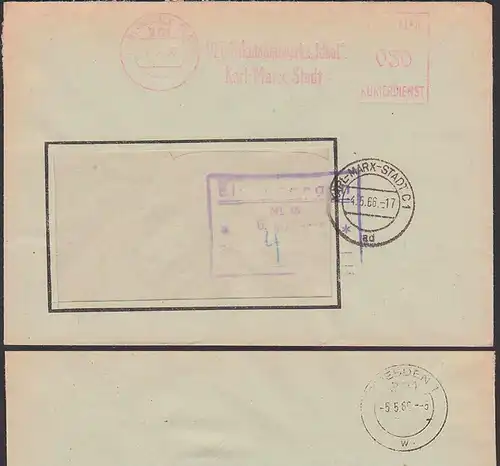 Karl-Marx-Stadt Trikotagenwerk - Ideal- 4.5.66 DDR ZKD Fern-Brief AFS =030=