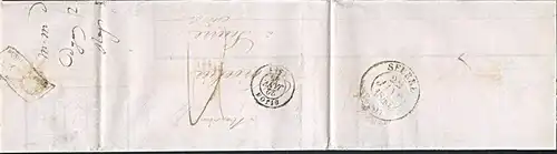 DIJON nach SEURRE 1845, Faltbrief mit Text Frankreich Altbrief