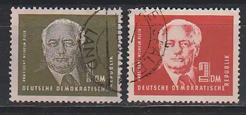 Wilhelm Pieck 1. Präsident DDR DDR 253 254 gest. 1 und 2 Mk