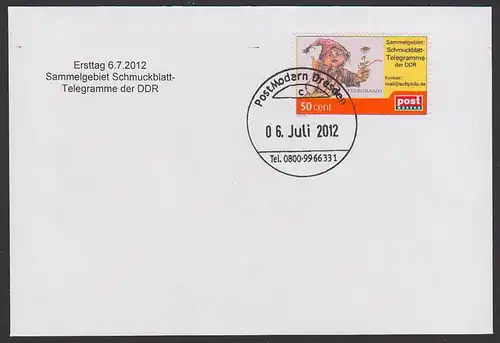 Zwerg Gnom Wichtel FDC Wunschbriefmarke Telegramm DDR Schmuckblatt lx51