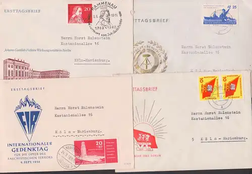 Lot von 8 Briefen, dabei Volkssolidarität Spenenmarke, SoSt. Rammenau über Bischofswerda, R-Bf Neugersdorf, Buchenwald