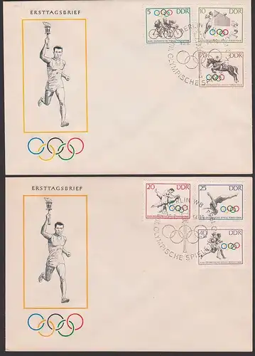 Olympische Sommerspiele 1964 Tokio Springreiten Judo Volleyaball DDR FDC 1033/38