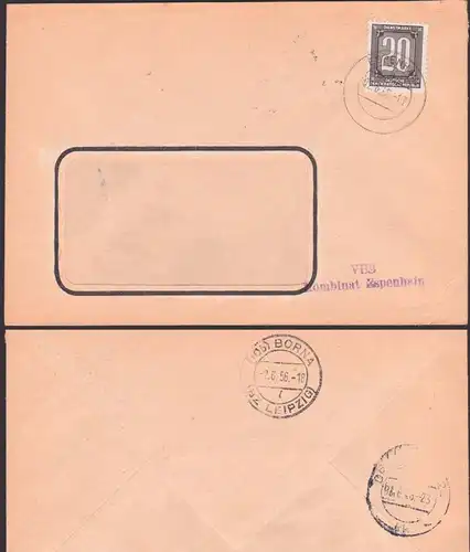 Espenhain VEB Kombinat, Borna Bz. Leipzig ZKD B3 Brief, Kohle