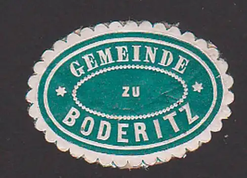 Gemeinde zu BODERITZ Bannewitz Sachsen Briefverschluss-Marke um 1900