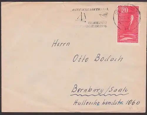 Dresden MWSt. "Deutsche Lufthansa Urlaubsflüge ein besonderes Erlebnis" 20 Pf. Geophysikalisches Jahr