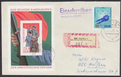 Arbeiterklasse der DDR Kampfgruppen DDR Bl. 39 R-Orts-Brief portogenau