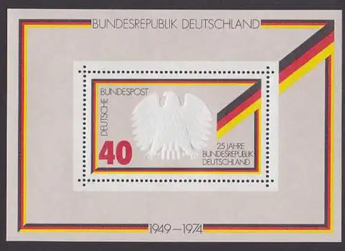 Bundesadler, 25 Jahre Bundesrepublik Deutschland, Germany Block 10 postfrisch BRD