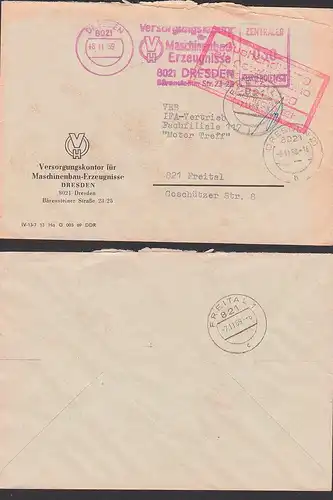 ZKD-Brief AFS 6.11.69 Versorgungskontor mit rotem "Aushändigungs-St. ZKD-Kontrolle 821"