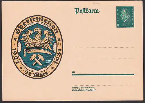 montan Oberschlesien 1921 - 1931 GA * Sense Hammer und Schlegel Bergbau Deutsches Reich