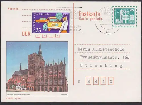 DDR GA P92 Stralsund Rathaus 1. Arbeitstag in der WU, Straßenverkehr Sicherheit