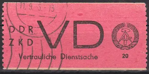 ZKD-Brief B12(1600) Berlin O17 ZKD-Nr. 117 Regierung, geprüft Engel Doppelbrief
