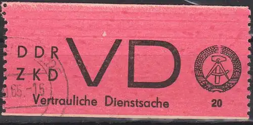 DDR ZKD D1 Vertrauliche Dienstsache Aufkleber Eckstempel