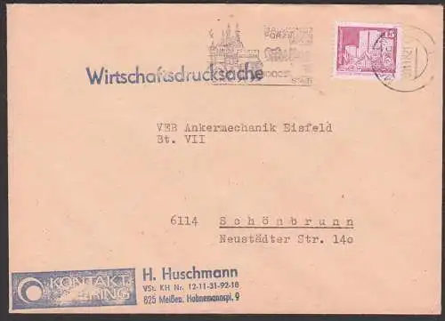 russische Tischstempelmaschine SchMN-2,  MWSt. MEISSEN 3.11.82 Baukunst Porzellan Wein, Wirtschaftsdrucksache