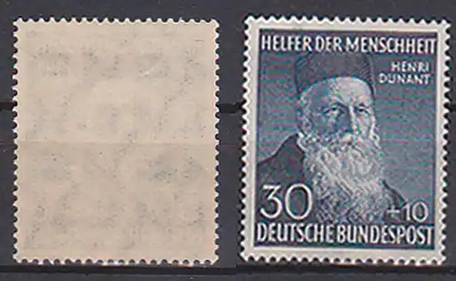 Henri Dunant Rotes Kreuz Friedens-Nobelpeisträger 1901, 30 +10 Pf. postfrisch BRD 159