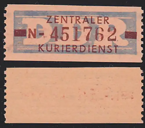 Verwaltungspost B 20N 10 Pfg.  postfrisch Original mit lfd. Nummer 451762, N für Erfurt, ZKD