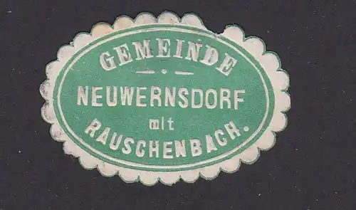 Neuwernsdorf mit Rauschenbach, Briefverschlusssmarke Siegelmarke Gemeinde