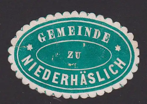 Niederhäslich Sachsen Erzgebirge Siegelmarke Gemeinde, Oblate