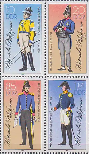 Uniformen der Post Germany Zdr. DDR 2967/00 II postfrisch Mecklenburgischer Postbeamter