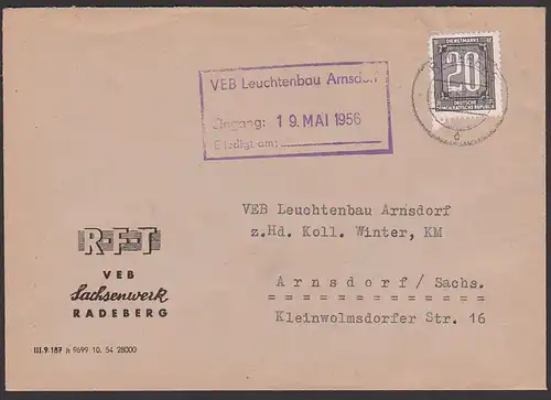 Radeberg VEB Sachsenwerk R-F-T ZKD-Brief mit B3