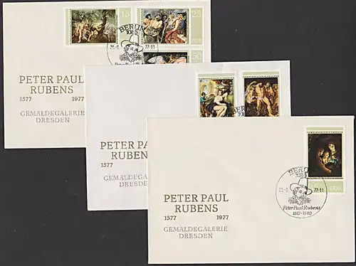 Germany East GDR DDR FDC 2229-2234 Gemäldegalerie Dresden Peter Paul Rubens Leda mit dem Schwan