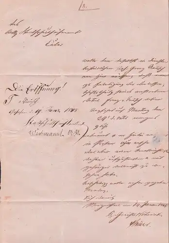 CALW, Kalb Baden Württembuerg Altbrief 1848 Faltbrief nach Mergentheim mit vollständigem Inhalt