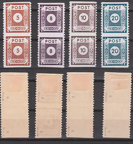 Großröhrsdorf Postmeisterzähnung postfrisch / ungestempelt im Paar, geprüft "E" SBZ 42, 44, 45 und 84 (2)