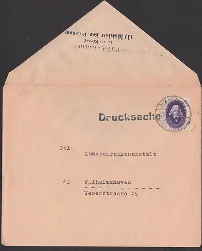 Theodor Mommsen 6 Pf. Berlin Akademie der Wissenschaften DDR 263, Mahlow  Drucksache nach Wihelmshaven