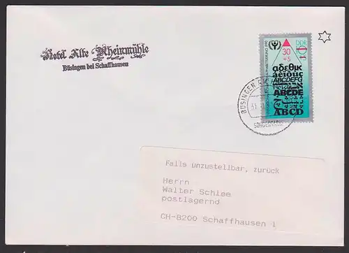 Büsingen nach der Schweiz Brief Zollgebiet ABC-Marke VGO DDR 3353 EF Sondertarif
