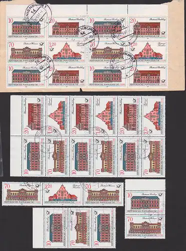 Postämter Weimar, Kirschau, Freiberg DDR 3067/70 versch. Zusammendrucke gestempelt