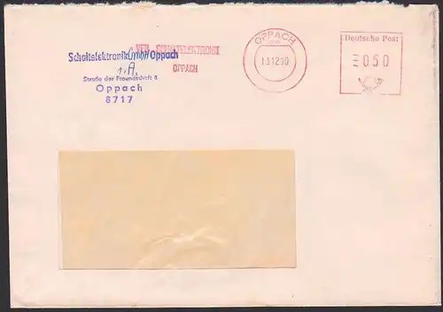 OPPACH Verkehrsgebiet Ost AFS DP 050, VEB Schaltelektroni, 13.12.90, neue Firmierung GmbH, VEB aptiert