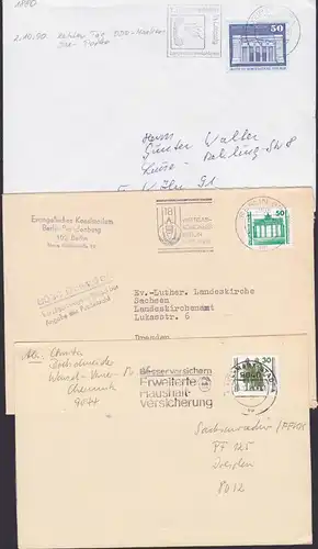 Lot MWSt. Leipzig 1. Kartentelefon, Berlin Weltgas-Kongress mit Z3 "8054 Dresden Verzögert wegen... ", K-M-Stadt
