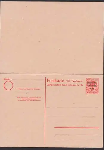 SBZ 6 30/30 Pf Doppelkarte ungebraucht mit SBZ-Aufdruck, P33, carte postale ave response payee