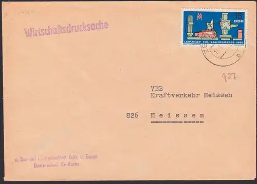 Bohr- u. Fräswerk 15 Pf. Leipziger Messe 1966 DDR 1160, portogenau aus Zeithain, Wirtschaftsdrucksache