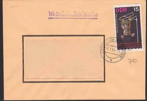 Pitiplatsch an Antenne 15 Pf. Figuren Kinderfernsehen DDR 1027, portogenau aus Lommatzsch, Wirtschaftsdrucksache