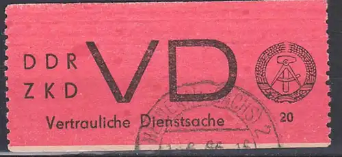 Germany Heidenau Sachsen DDR ZKD VD 1 gestempelt 55,- OSt., Hammer Zirkel Vertrauliche Dienstsache