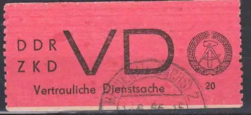 Germany Heidenau Sachsen DDR ZKD VD 1 gestempelt 55,- OSt., Hammer Zirkel Vertrauliche Dienstsache