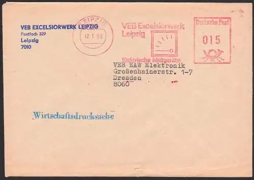 Leipzig VEB Excelsiorwerk elektrische Messgeräte Wirtschafts-Drs., DDR, Voltmeter, Amperemeter AFS =015=