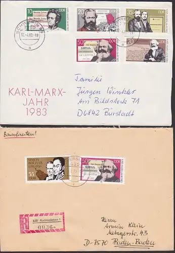 Karl Marx, R-Auslands-Bf Aschersleben portogenau, Satzbrief, Le Capital, Das Kapital, Rheinische Zeitung, Auslandstausch