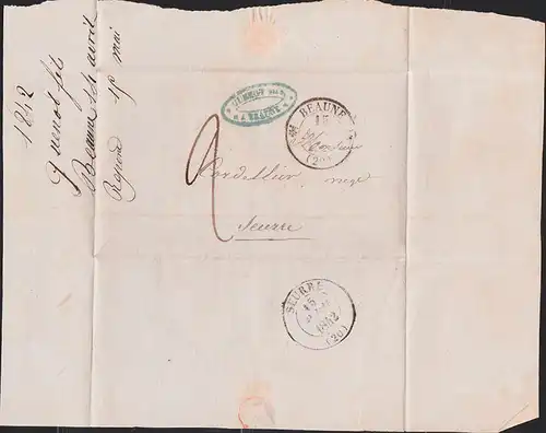 BEAUNE vorphilatélie letter letre 1842, Frankreich nach Seurre