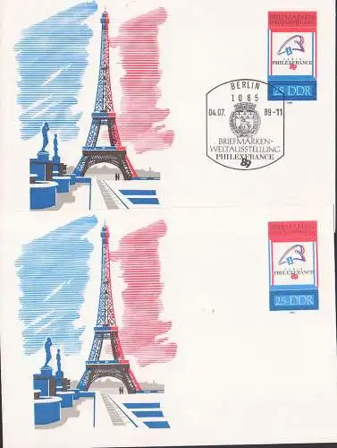 Paris Eiffel-Turm 25 Pf. Ganzsache SoSt./* Anlass Briefmarken-Weltausstellung Philexfrance
