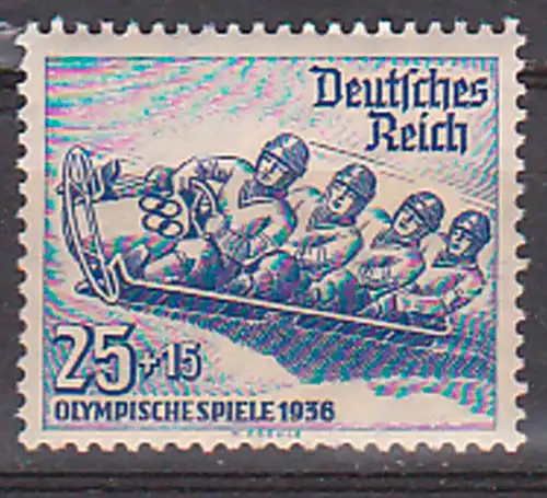 Olympische Winterspiele 1936 Viererbob 25+15 Pf. DR 602 postfrisch