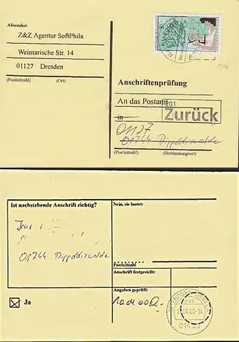 dentist dentiste Dental Zahntechniker Dippoldiswalde Ottendorf-Okrilla BRD 1316 Anschriften-Prüfung  Germany