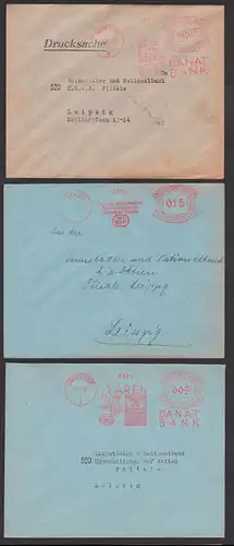 Wurzen Oelze München Wiesbaden Düsseldorf u.a. 6 Belege mit Absenderfreistempel zw. 1931/34,